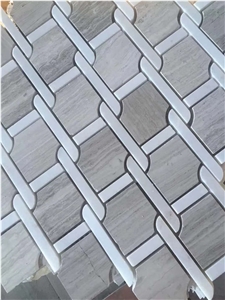 China Gray Wood Grain Marble Polished Mosaic Tiles China Gray Wood Grain Marble Polished Mosaic Tiles