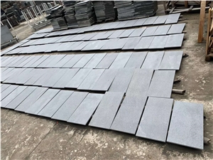 China Hainan Grey Andesite Honed Stair Treads