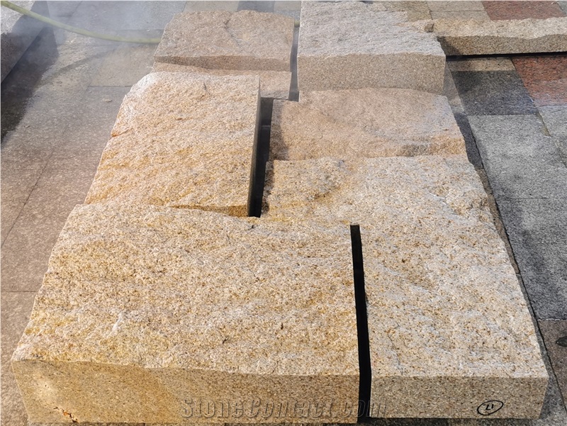 G682 Yellow Rust Stone Split Floor Covering Tiles