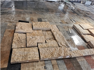 G682 Yellow Rust Stone Split Floor Covering Tiles