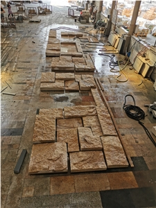 G682 Yellow Rust Stone Split Floor Covering Tiles