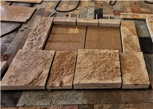 G682 Yellow Rust Stone Split Floor Covering Tiles