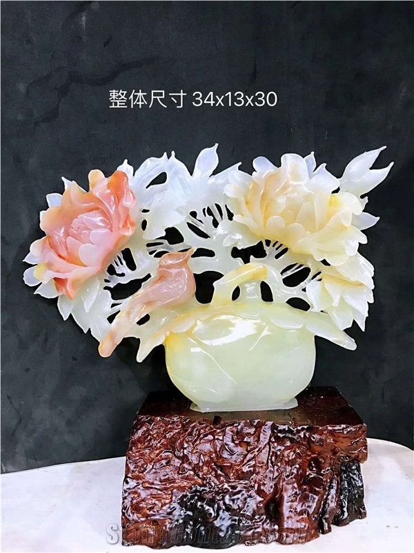 Iran Green Onyx Polished Carved Handicraft Giffs