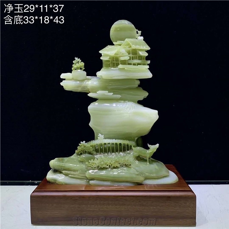Iran Green Onyx Polished Carved Handicraft Giffs