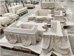 Mocha Beige Honed Limestone Column Bases