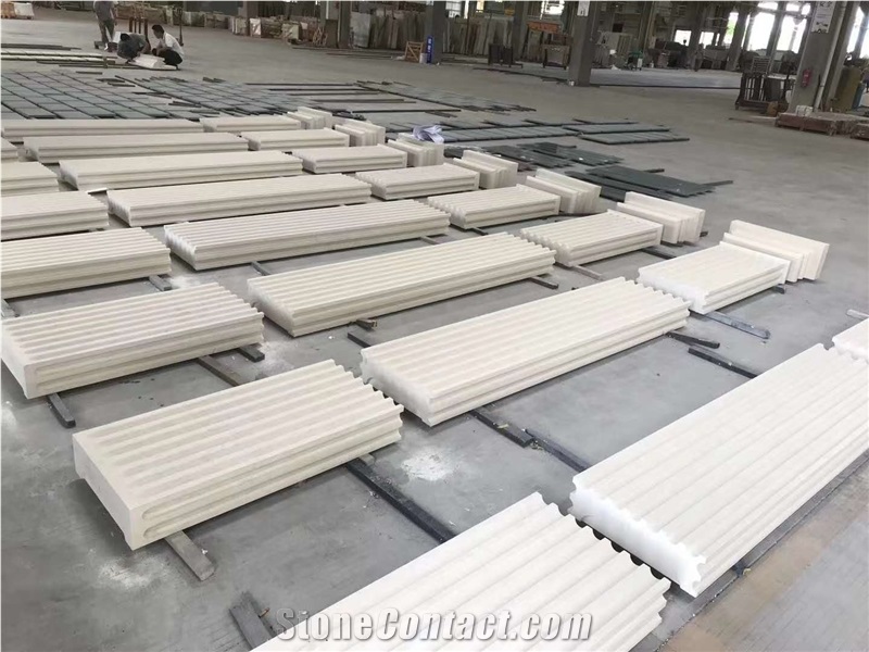 Mocha Beige Honed Limestone Column Bases