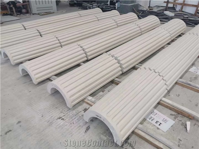 Mocha Beige Honed Limestone Column Bases