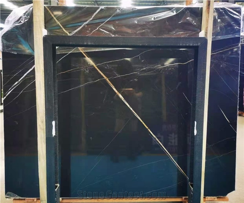 Lauren Black Noir Aziza Marmo Tunisi Slab Tile