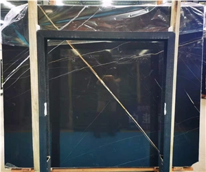 Lauren Black Noir Aziza Marmo Tunisi Slab Tile