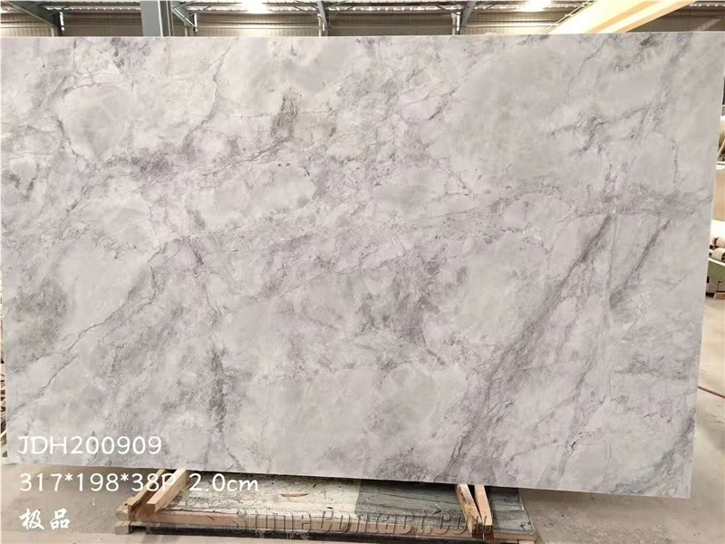 Super White Eternity Fantasy Quartzite Slab