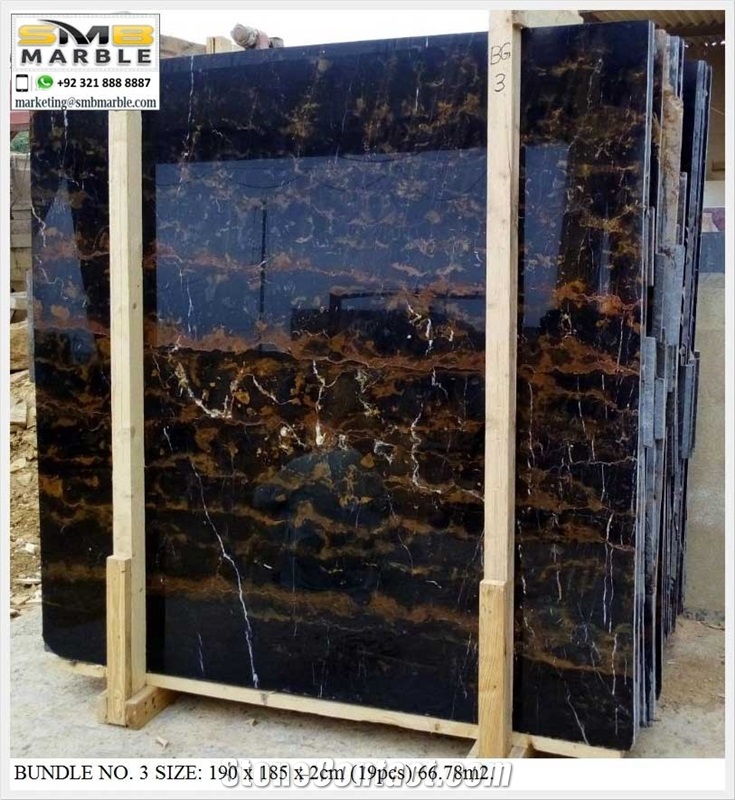 Pakistani Portoro Marble Slabs & Tiles