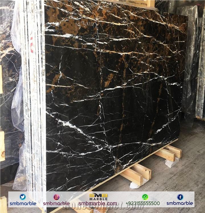 Pakistani Portoro Marble Slabs & Tiles