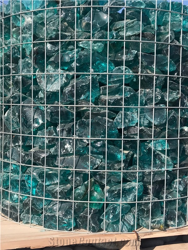 Tumbled Marble Cobble Gabion Garden Design