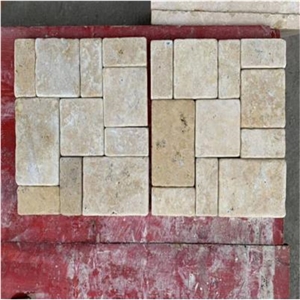 Beige Travertine Versailles Tumbled Paver
