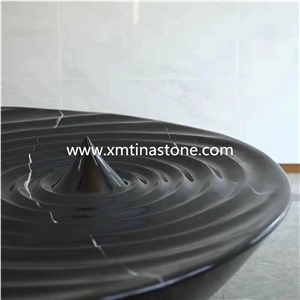 Nero Marquina Sculpture Garden Black Marble Statue