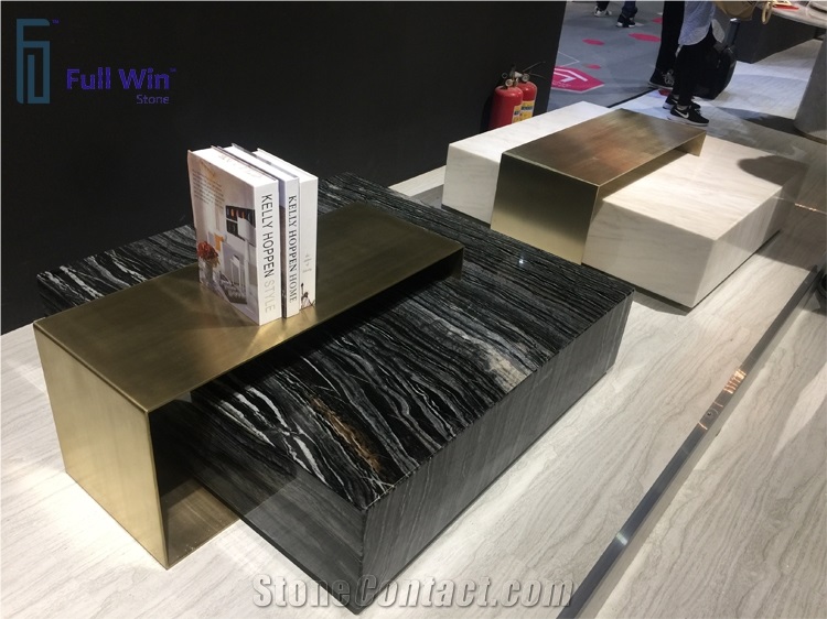 White And Black Marble Modern Table Top Design