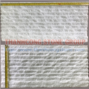 Vietnam Crystal White Stone Chiseled Wall Cladding Tile