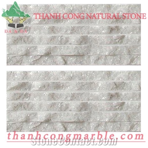 Vietnam Crystal White Stone Chiseled Wall Cladding Tile