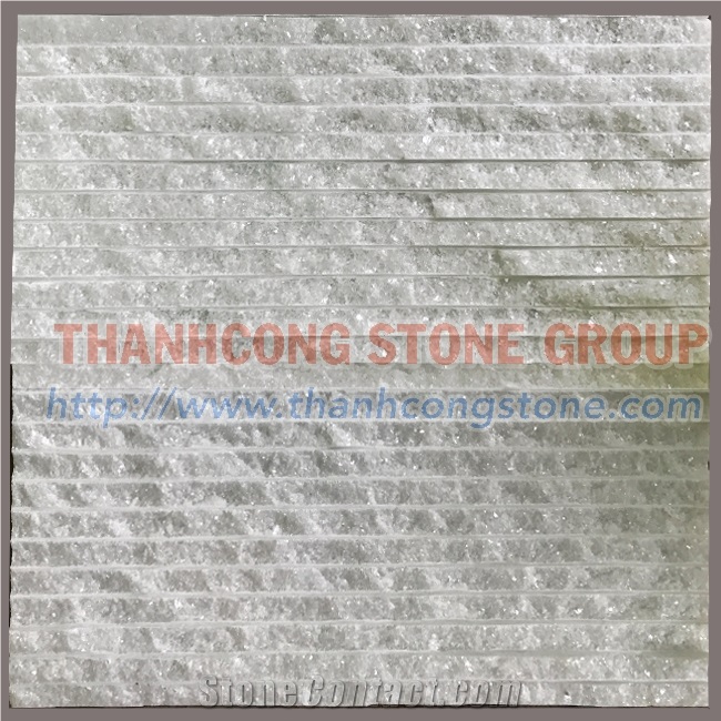 Vietnam Crystal White Stone Chiseled Wall Cladding Tile