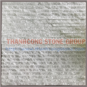 Vietnam Crystal White Stone Chiseled Wall Cladding Tile