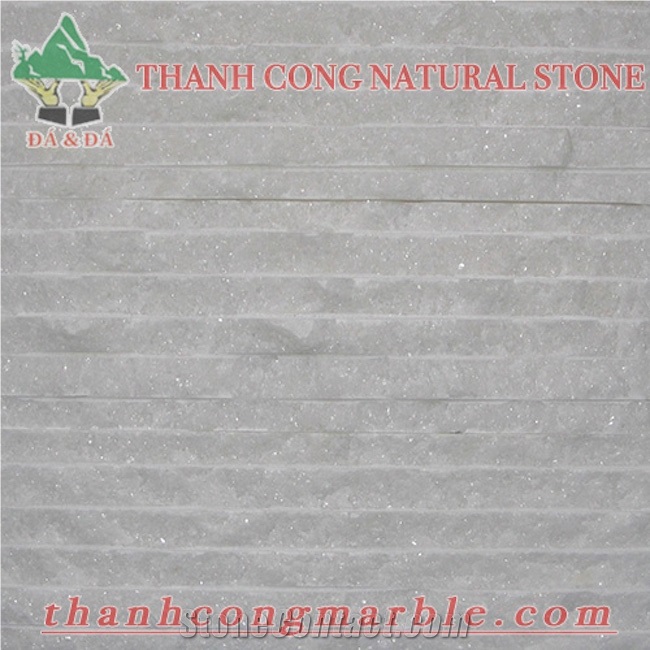 Vietnam Crystal White Stone Chiseled Wall Cladding Tile