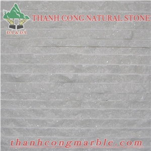 Vietnam Crystal White Stone Chiseled Wall Cladding Tile