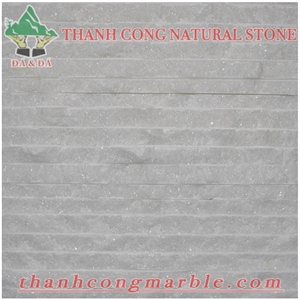 Vietnam Crystal White Stone Chiseled Wall Cladding Tile