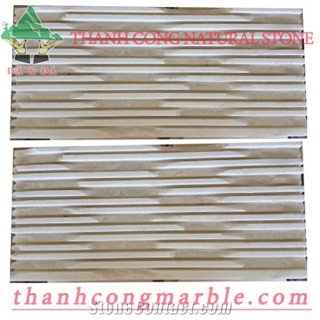Milky White Marble Combed Walling Tiles