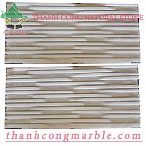 Milky White Marble Combed Walling Tiles