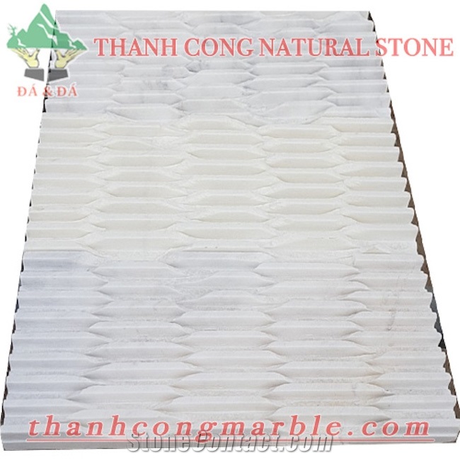 Milky White Marble Combed Walling Tiles