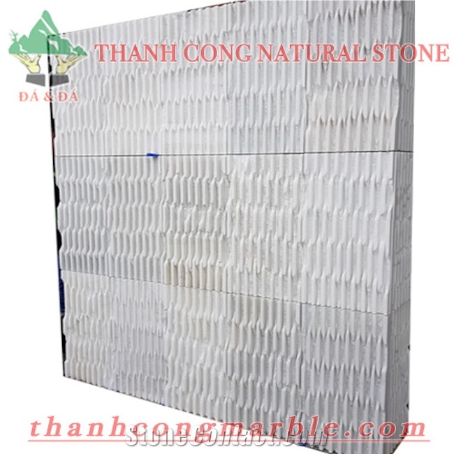 Milky White Marble Combed Walling Tiles