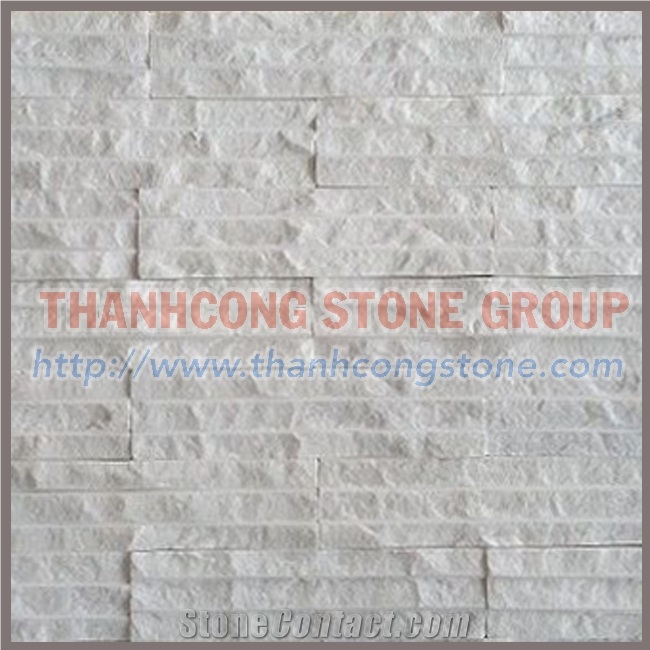 Vein White Chiseled Stone Tiles