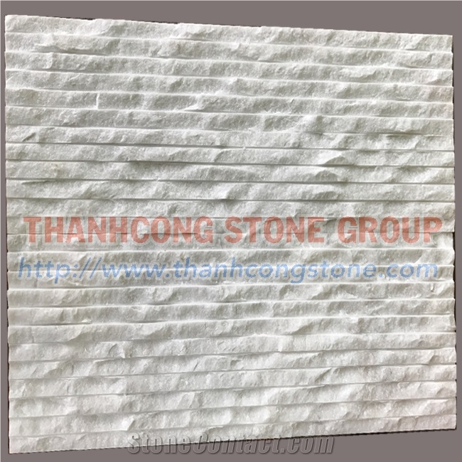 Vein White Chiseled Stone Tiles