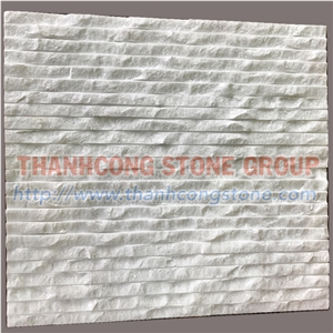 Vein White Chiseled Stone Tiles
