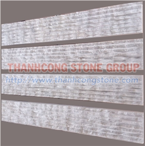 Vein White Chiseled Stone Tiles