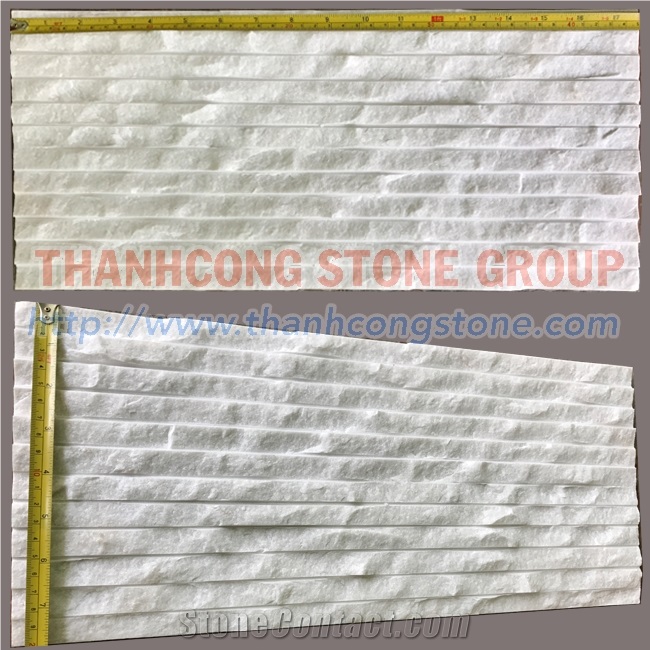 Vein White Chiseled Stone Tiles
