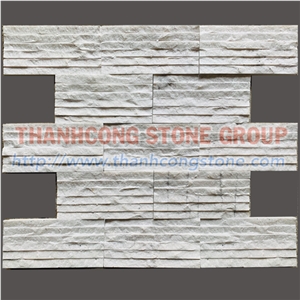 Vein White Chiseled Stone Tiles