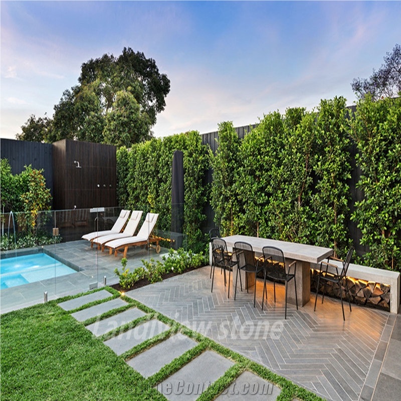 China Grey Bluestone Honed Tiles & Slabs