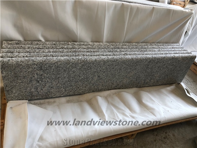 Grey White Natural Stone Stair Treads Steps Flamed