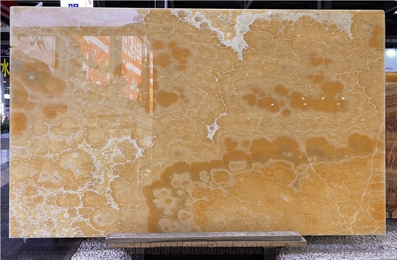 Yellow Orange Onyx Stone Slabs Tiles