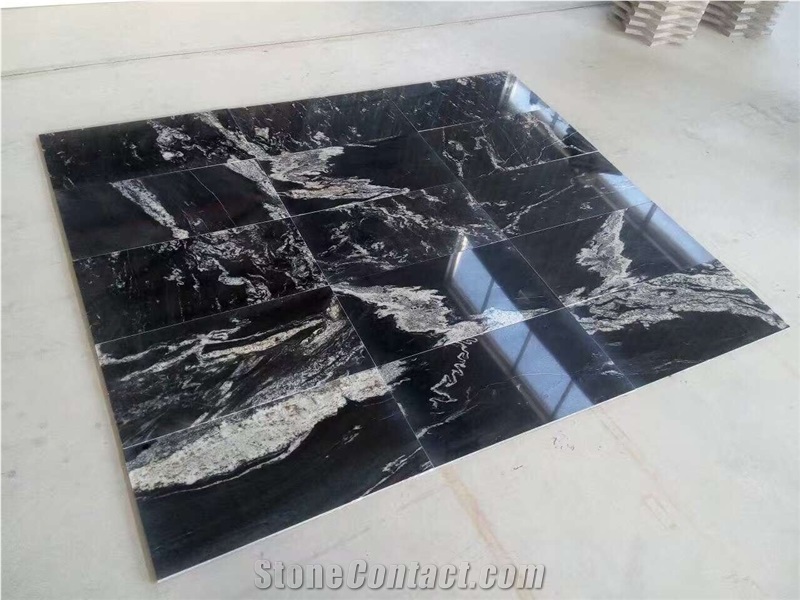 Black Cosmic Snowflake Granite Garden Floor Tile