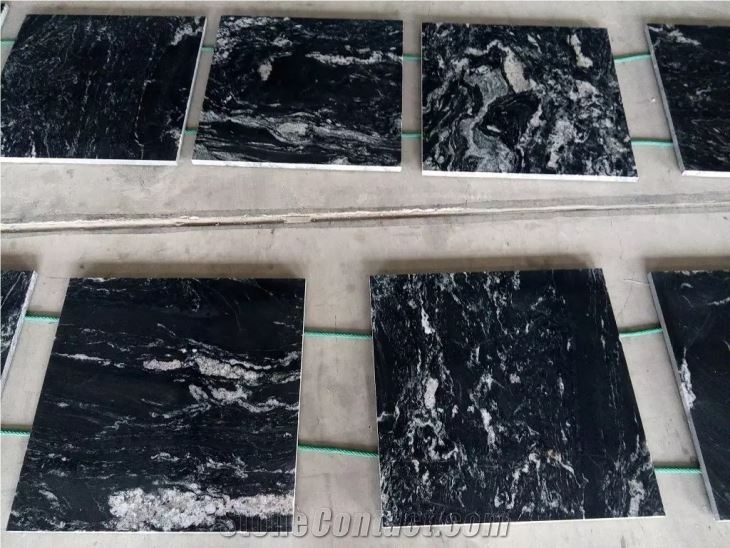 Black Cosmic Snowflake Granite Garden Floor Tile