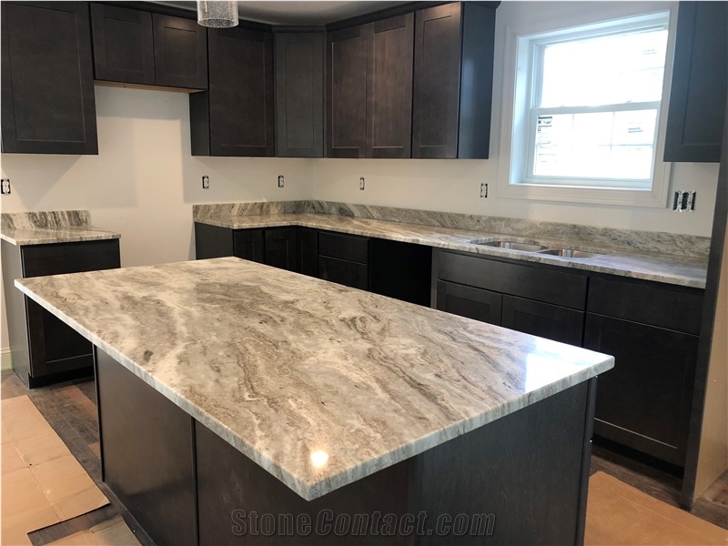 Fantasy Brown Veins Marble Prefab Vanity Top