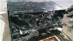Nero Fantasy Black Cosmic Granite Stair Polished