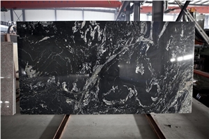 Nero Fantasy Black Cosmic Granite Stair Polished