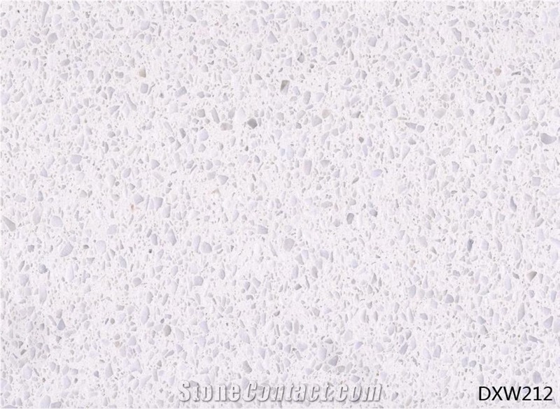 Solid Surface Absolute Snow Crystal White Terrazzo Tile