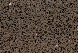 Solid Surface Brown Quartz Chips Terrazzo Tile