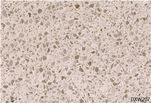 Solid Surface Crystal Beige Terrazzo Tile Flooring