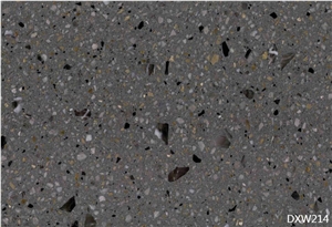 Solid Surface Crystal Grey Coral Stone Look Terrazzo Tile