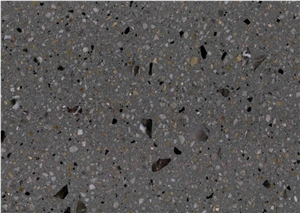 Solid Surface Crystal Grey Coral Stone Look Terrazzo Tile